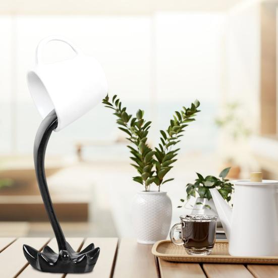 Spilling Coffee Cup Sculpture Resin Floating Coffee Cup Ornament Desktop Decor Pouring