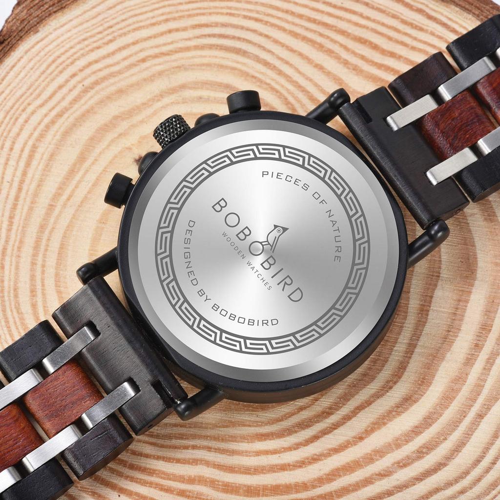 BOBO BIRD Now Wooden Watch Quartz Chronograph Luminous Wooden Watch Men Quartz Watch S18-1