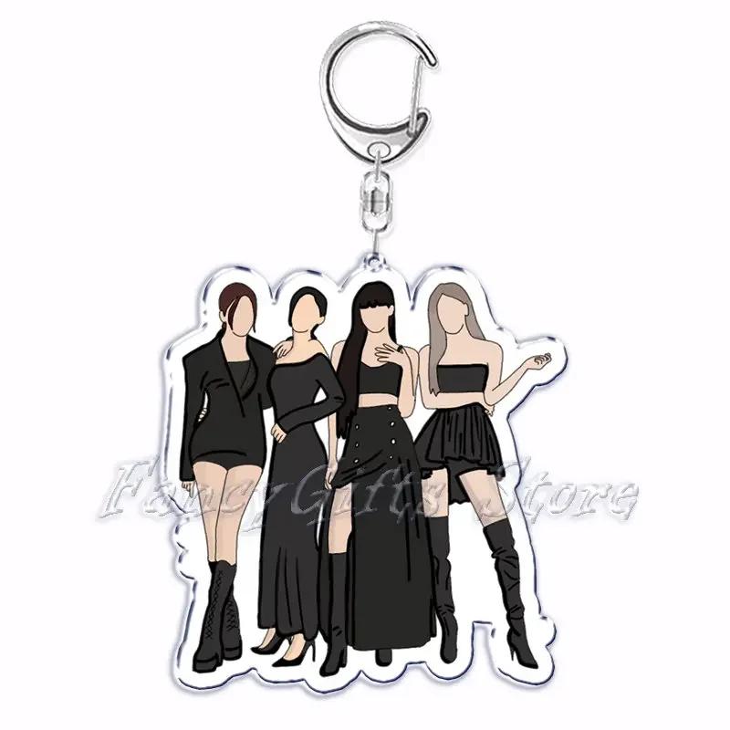 Hot Popular Korean Fashion Kpop Girls Band Keychain for Women Man Bag Accessories Bag Key Chain Ring Keychains Jewelry Fans Gift