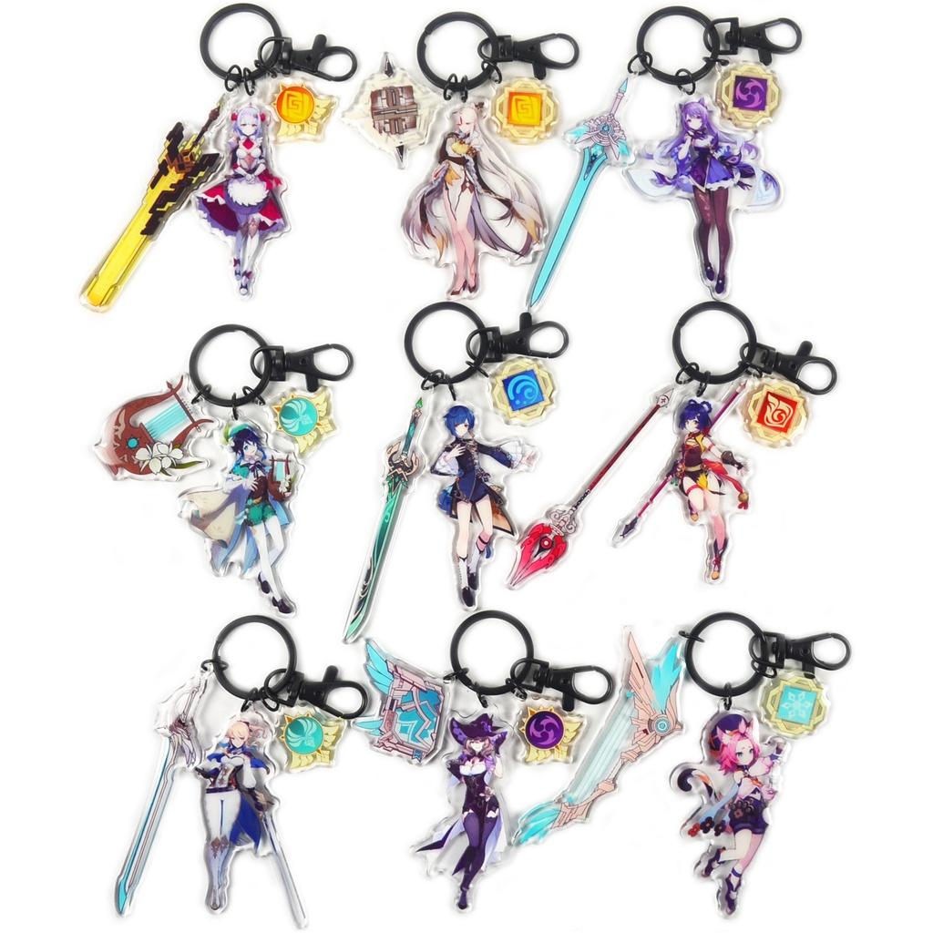 Genshin Barbatos Impact Keychain Game Figure Pendant Ornament Gifts Birthday