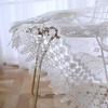 Nordischer Stickerei-Gaze-Vorhang, weißes Garn, transparentes Balkongarn, Wohnzimmer, Schlafzimmer, Erkerfenster, Stickerei, Fenstergitter