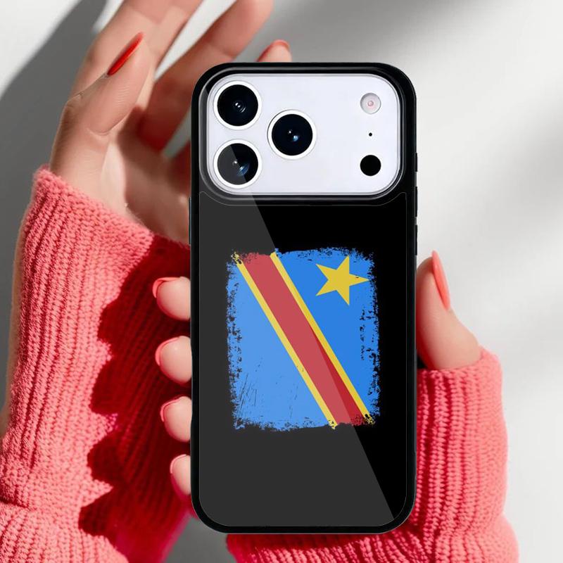 Congo Democratic Republic Flag Phone Case for iPhone 17 16 15 14 13 Pro Max Back Cover for 12 11 Pro Coque