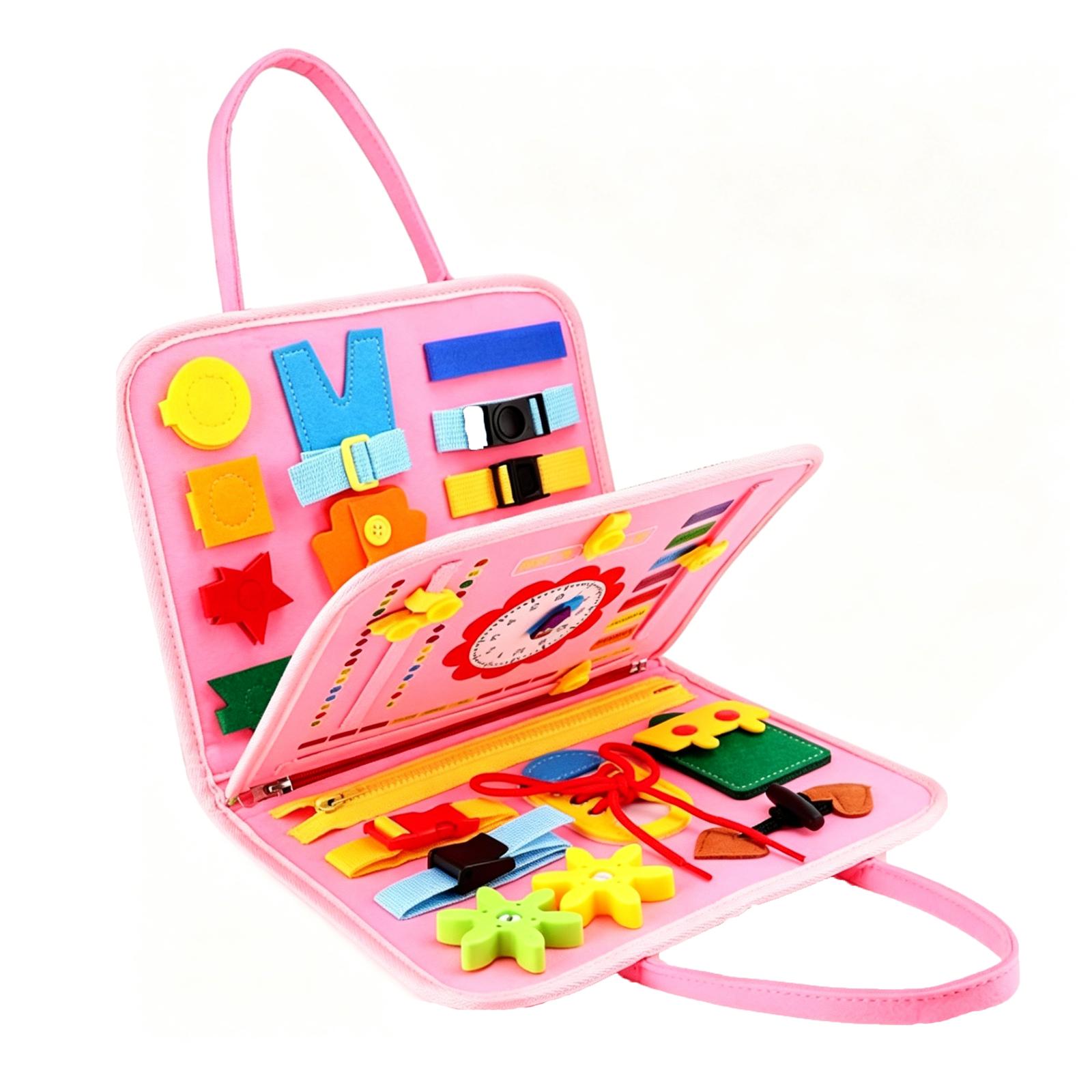 Learning Board for Toddlers , Preschool Busy Board , Book Sensory Toy for Early Learning one size розовый