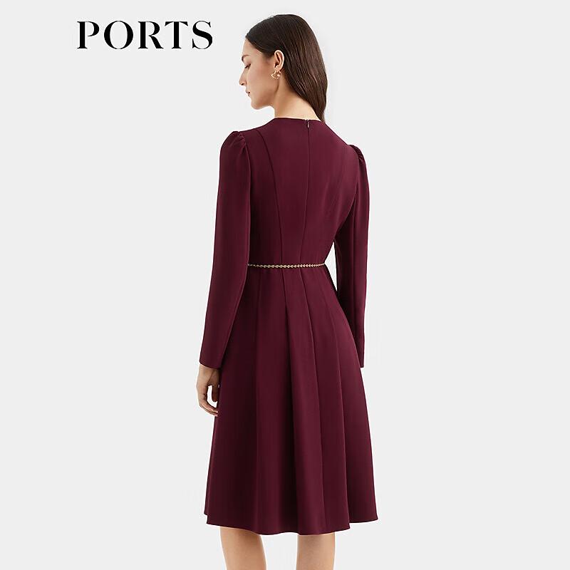PORTS Elegant Chain Belt Midi Dress