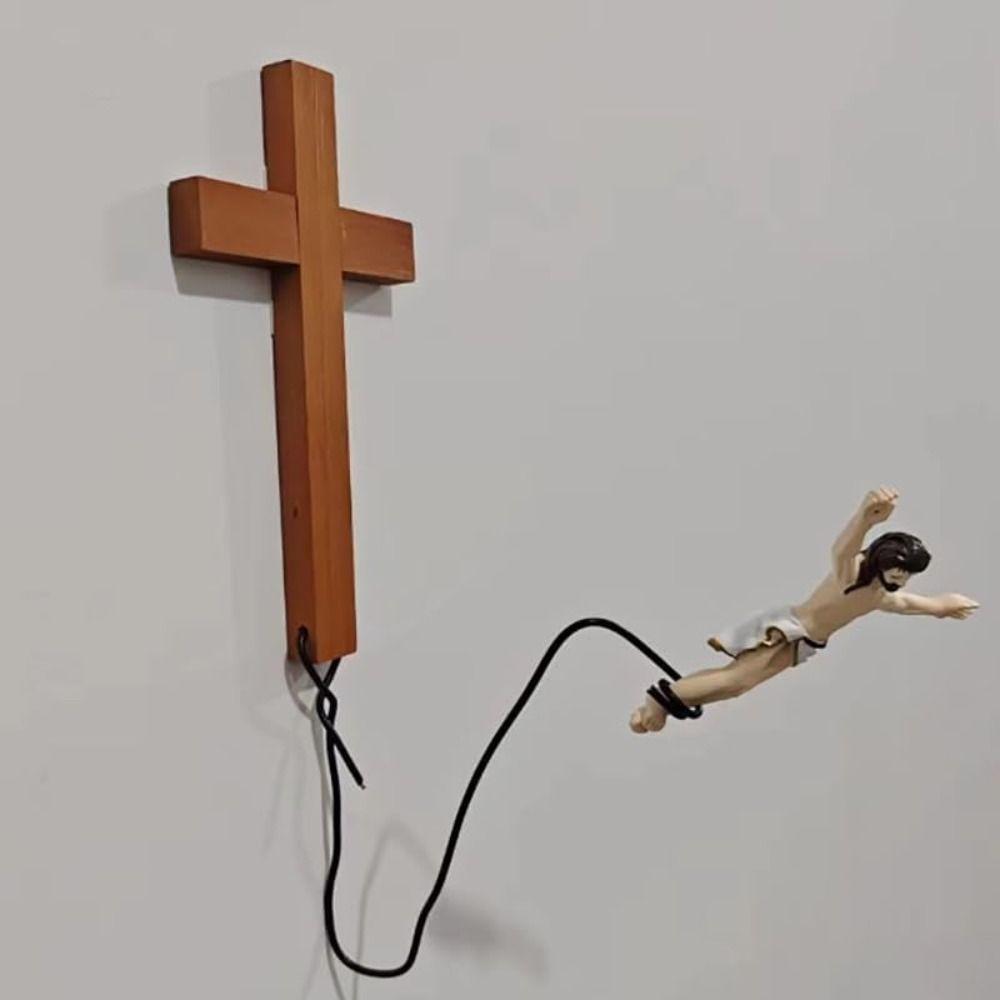 Bungee Jumping Jesus Wanddekoration Religiös Humor Produktbild-Vorschau 9