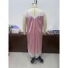 Camisón para Mujer Talla Grande Color Sólido Manga Corta Vestido para Dormir Ribete de Encaje Holgado Casual Ropa de Casa Primavera Verano Ropa de Dormir