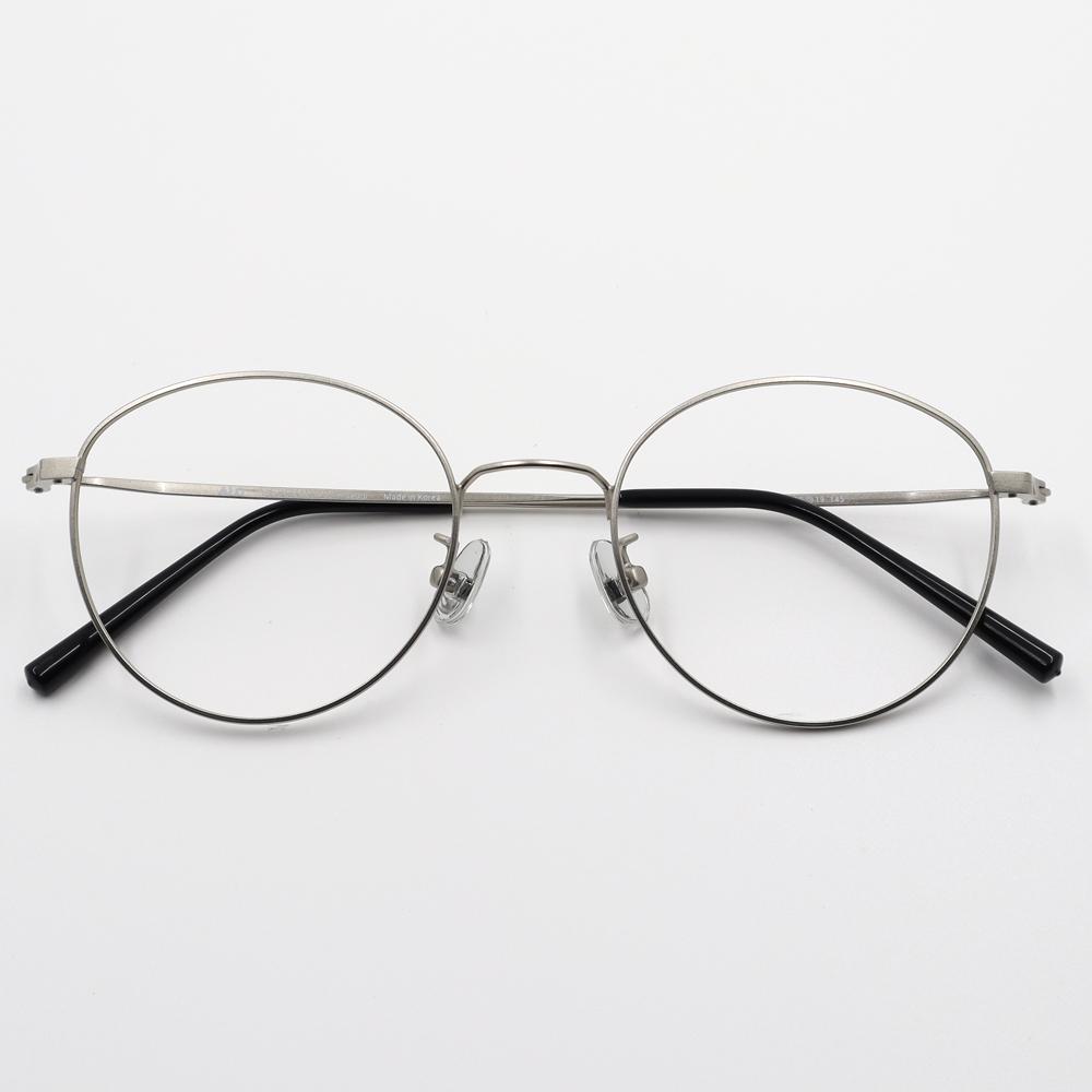 Alloaiweeo [Alo Basic] Al8202 1111G Cat'S Round Sanded Silver Metal Glasses