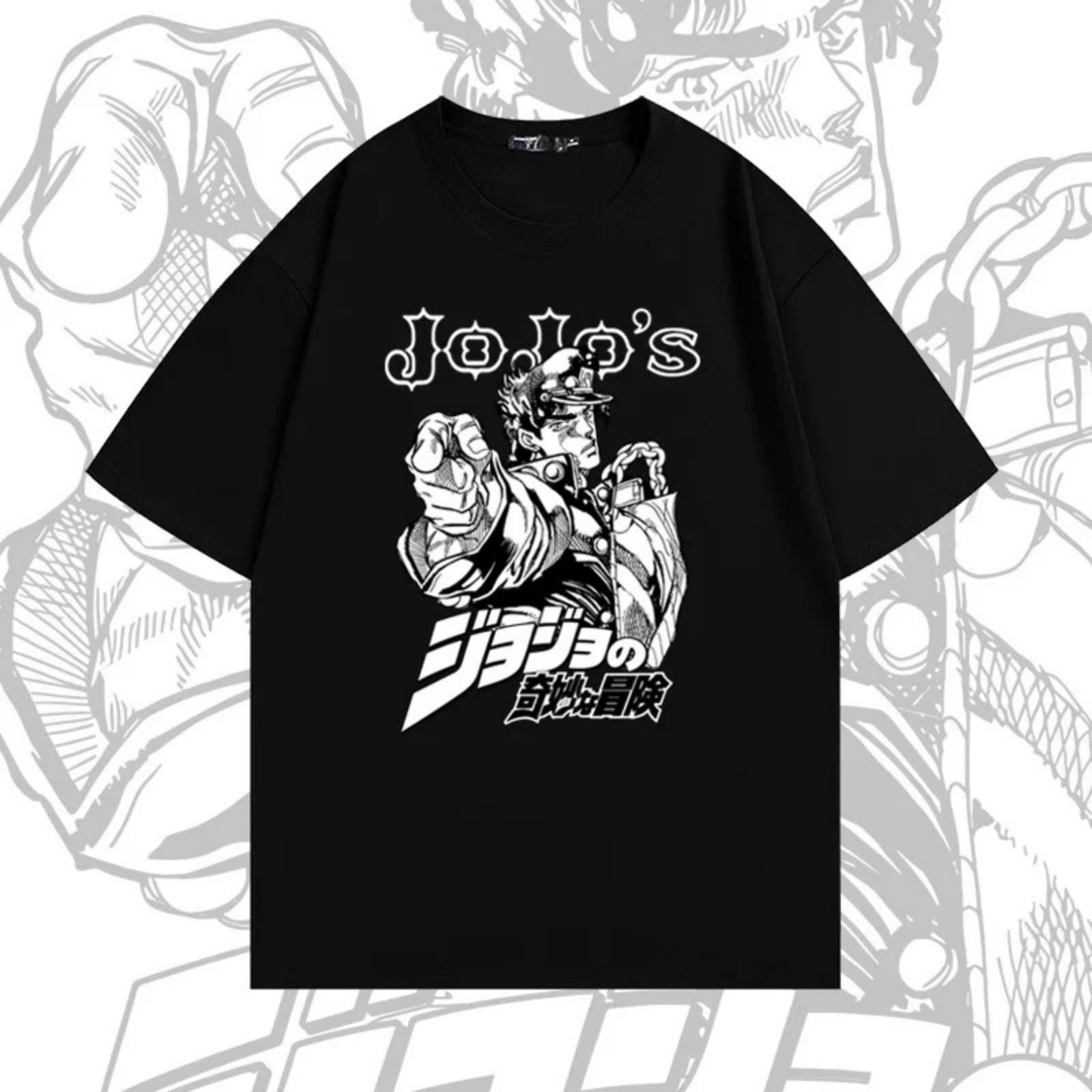 Аниме Bizarre Adventure JoJo s Bizarre Adventure Принт Летняя мужская футболка из 100% хлопка Повседневная Удобная Уличная одежда S