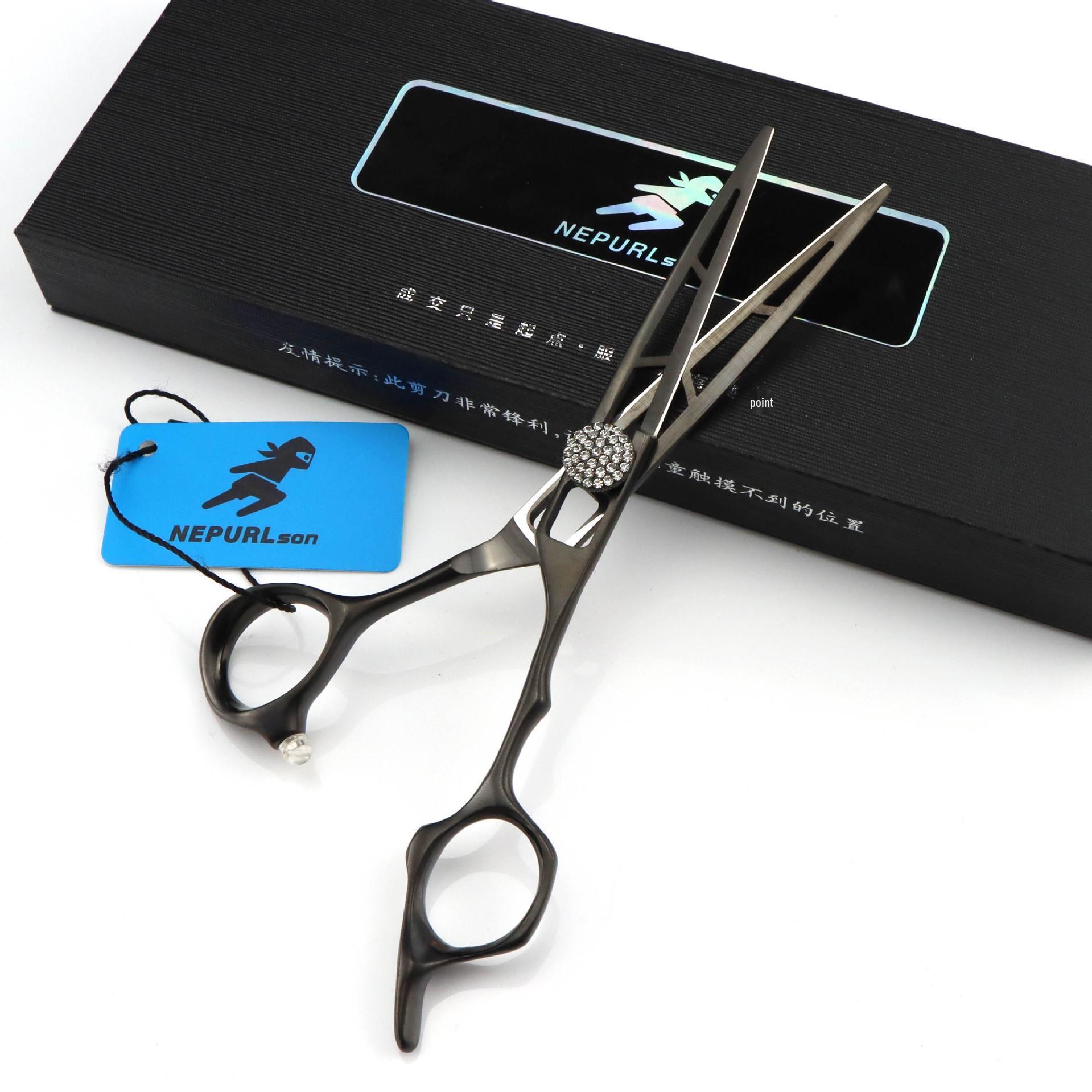 6.0-Inch Full Tang Gem Handle Hairdressing Scissors with Packaging