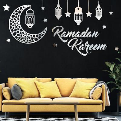 1 Set Wall Stickers Moon Pattern Self-adhesive Acrylic Excellent Workmanship Wall Decal Sticker for Bedroom 
