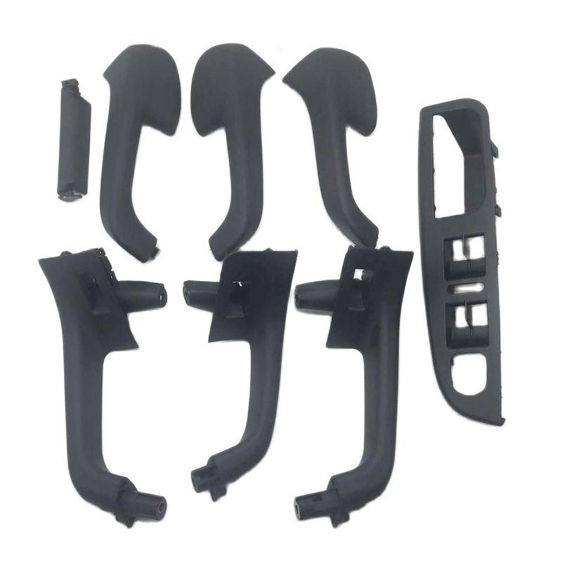 8PCS Black Interior Handle Door Grab Window Switch Bezel Cover For VW Volkswagen Golf 5 GTi MK5 Jetta Inner Armrest 1K0 868 040B