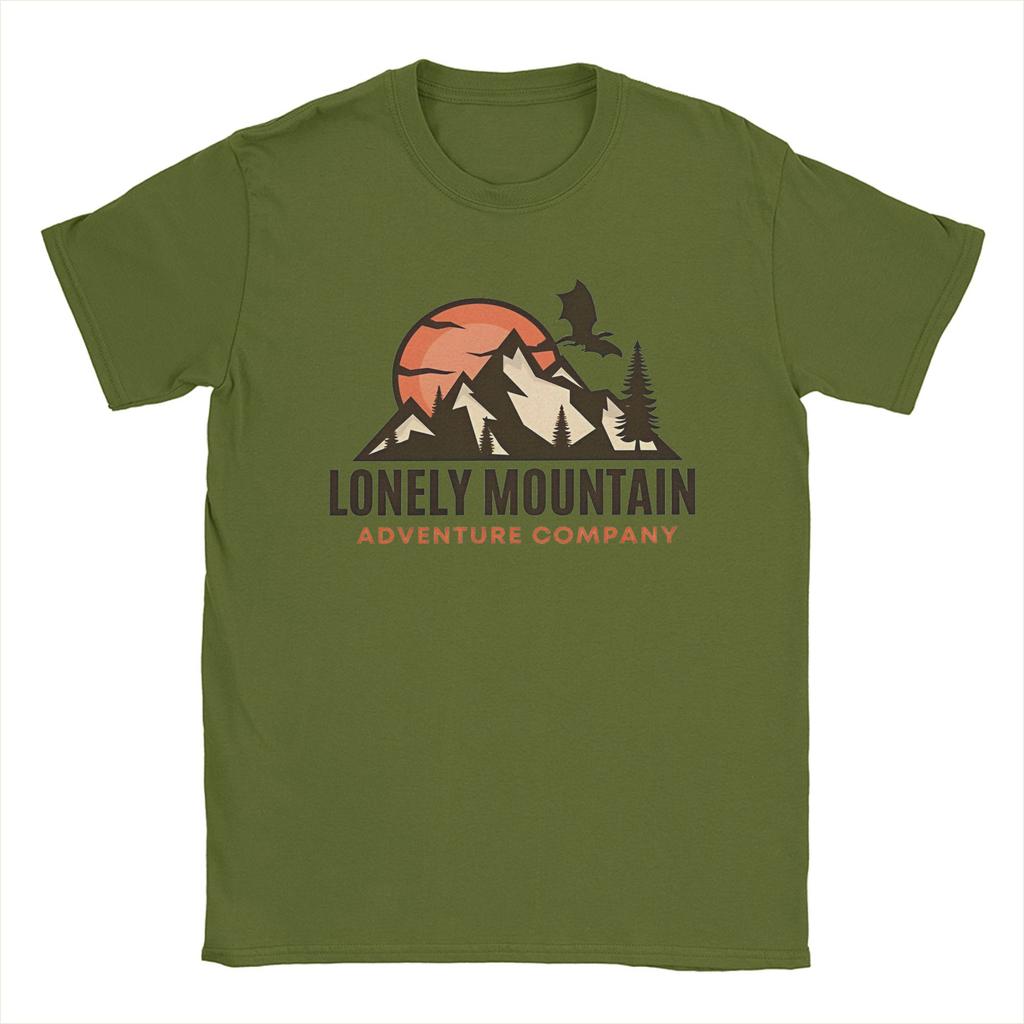Herren L-Lords Of The R-Rings Lonely Mountain T-Shirt Abenteuer Fantasy Baumwollkleidung Vintage Kurzarm Rundhals