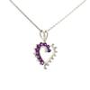 Blue Topaz Round Pendant Necklace 925 Sterling Silver Rhodium Plated Multi Gemstone Pendant with Chain Gift for Women