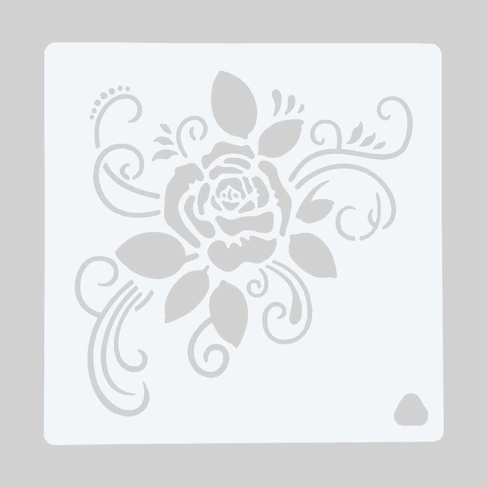 1pc Cake Decorating Stencil Flower Rose Template PET Material Reusable