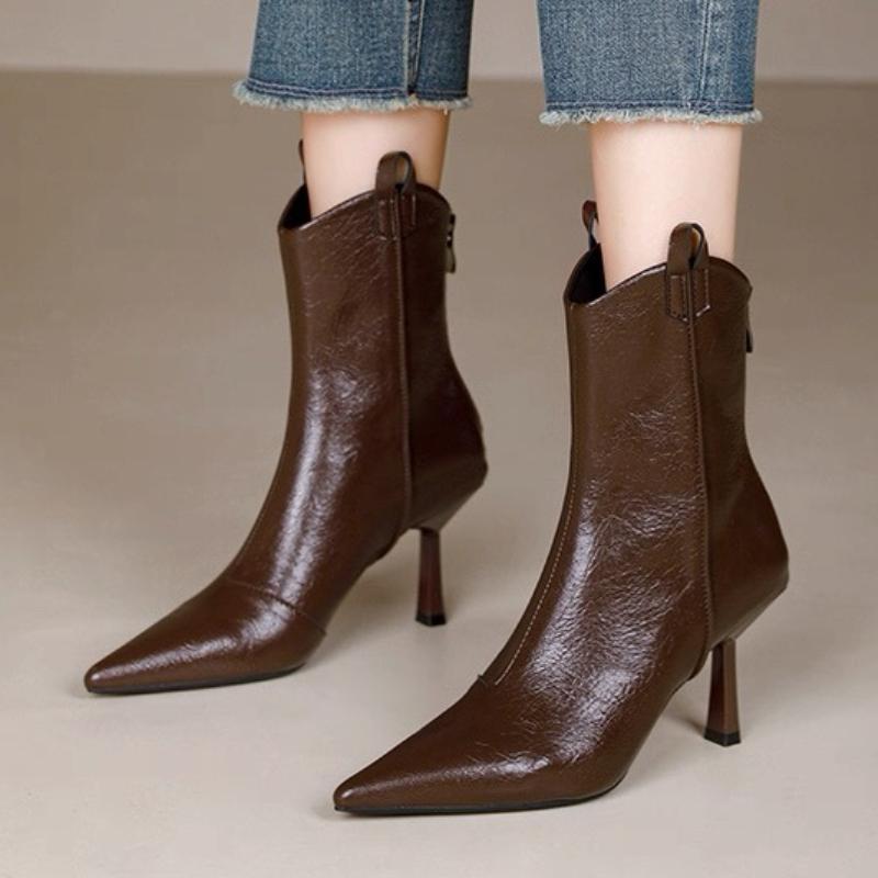 Fashion Sexy Pointed Toe High Heels Ankle Boots Women Dress Party New Shoes Winter 2025 Brand Chelsea Boots Luxury Woman Pumps Botas