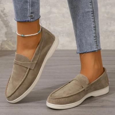 Classic Flat Women Casual Shoes Fashion Nude Luxury Comfortable Slip On Loafers Shoes High Quality Suede Walking Shoes