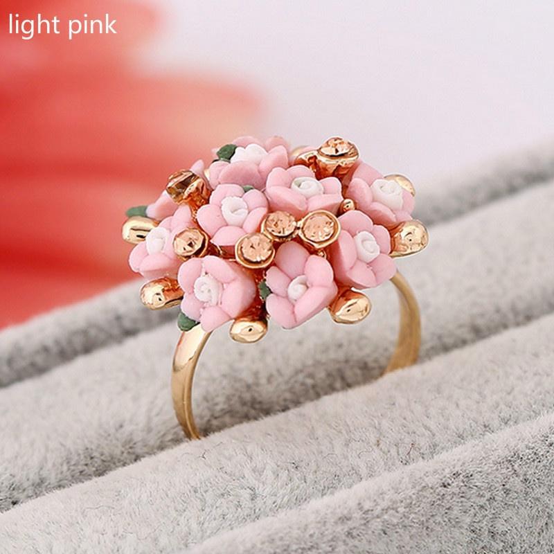 Inel de flori Costum Personalități și Moda Femei Inel de deget simplificat cu flori din ceramică