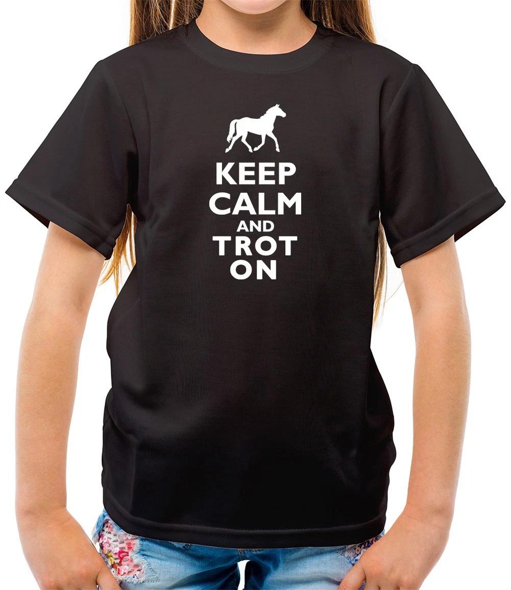 

Keep Calm And Trot On Kids T-ShirtHorse Racing Horses Riding Riding 160