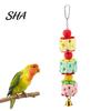 Parrot Beak Grinding Stone Stone, Bird Chew Toy with Bell And Colorful Beads, Cockatiel Chewing Enrichment Toy, Cage Accessory for Budgies Cockatiels