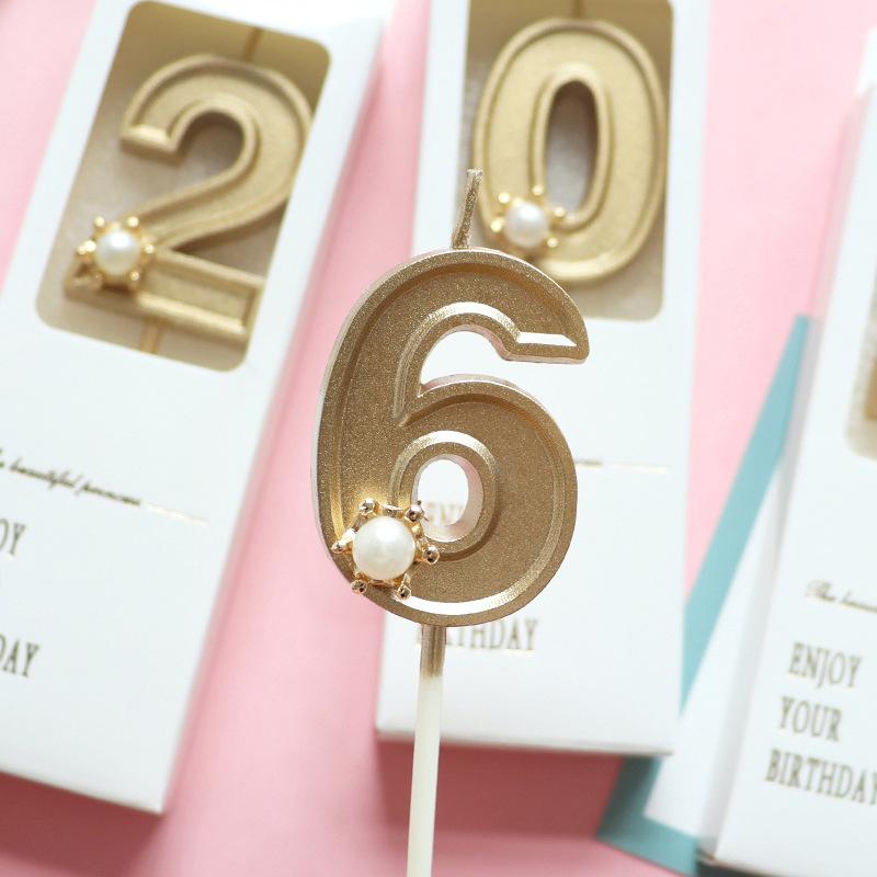 Gold 3D Number Cake Candles Suitable For Birthday Party Decoration Birthday Decoration Cake Decorating Tools