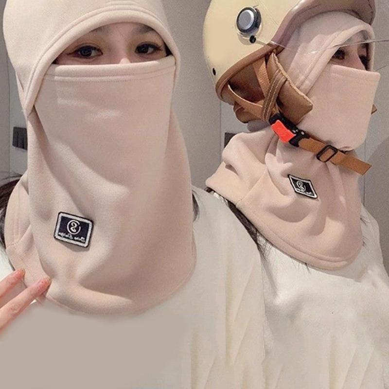 Warm Fleece Dustproof Beanie Winter Velvet Wrap Windproof Ear Protection Helmet Hat Face Cover Unisex Outdoor Cycling Skiing