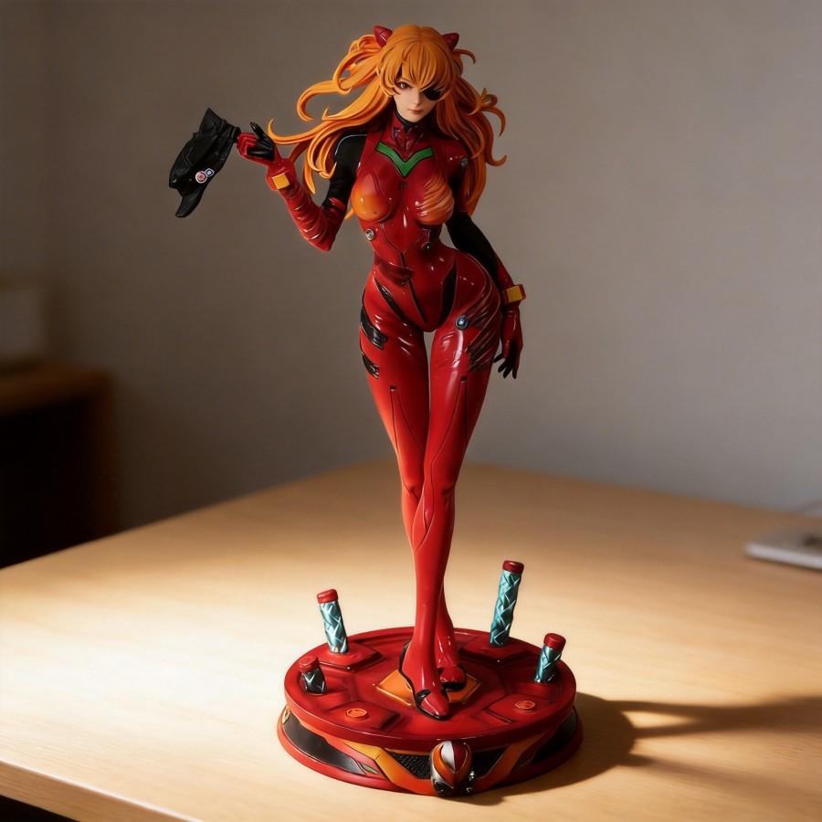 Neon Genesis Evangelion EVA Plug Suit Mecha Asuka Collectible Statue Figure Model Decoration 48cm