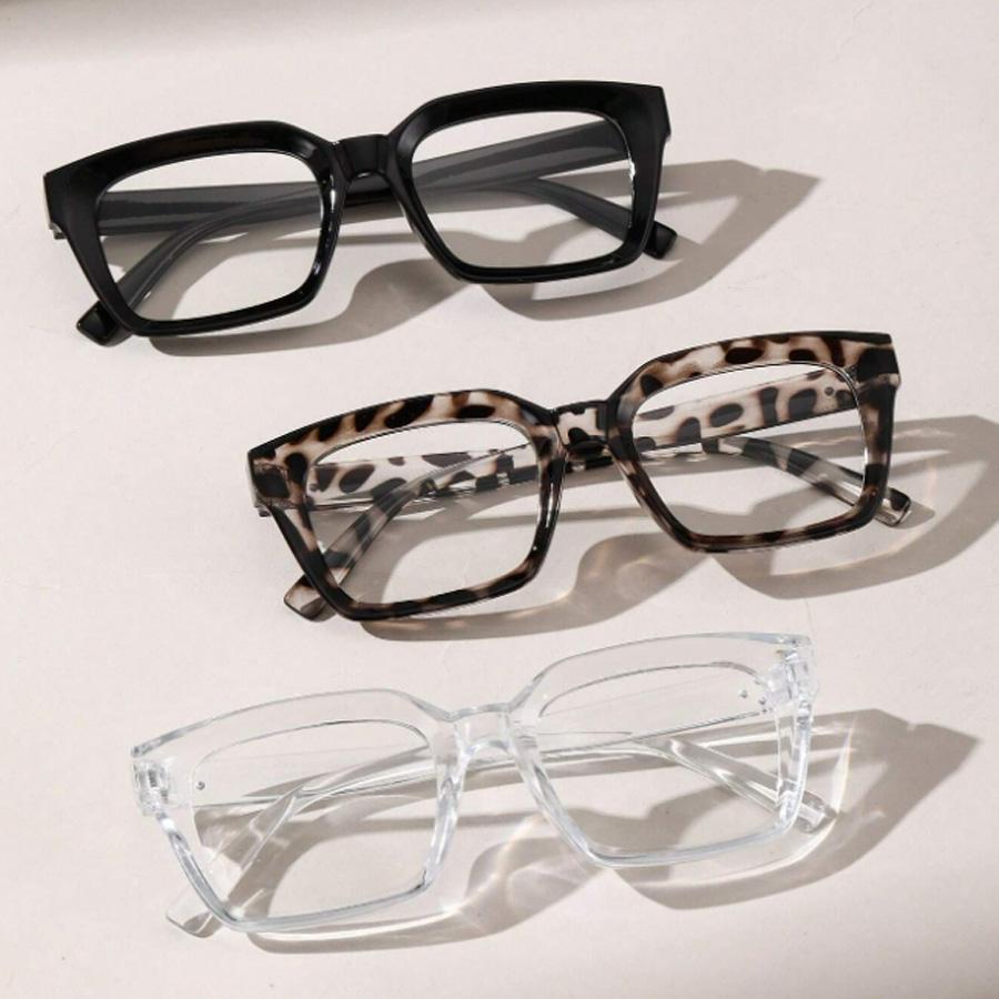 2/3 PCS Women's Square Frame Transparent Glasses Fashion Sunglasses Daily Holiday Decoration Glasses