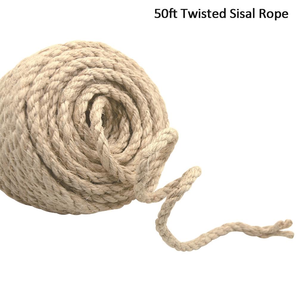 Twisted Burlap Jute Twine Rope Thick Natural Hemp Cord Sisal Rope String 4 Sizes