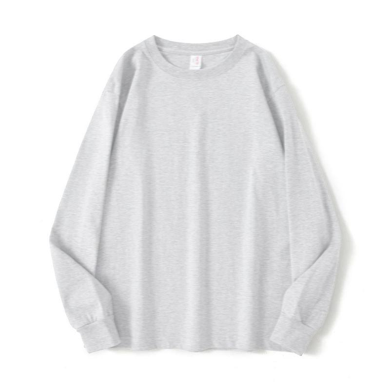 spring autumn pure cotton oversized t-shirts youth men women harajuku solid T Shirt men s Pullovers long sleeve unisex y2k Tops M