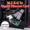 M.2 Network Card 10/100/1000Mbps Ethernet Network Card RTL8111H Chip M.2 A+E Ethernet Adapter for Desktop PC for Windows Linux
