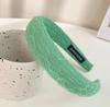 Retro French Wide Skull Top Sponge Headband for Women - Milk Coffee Color Hair Accessory