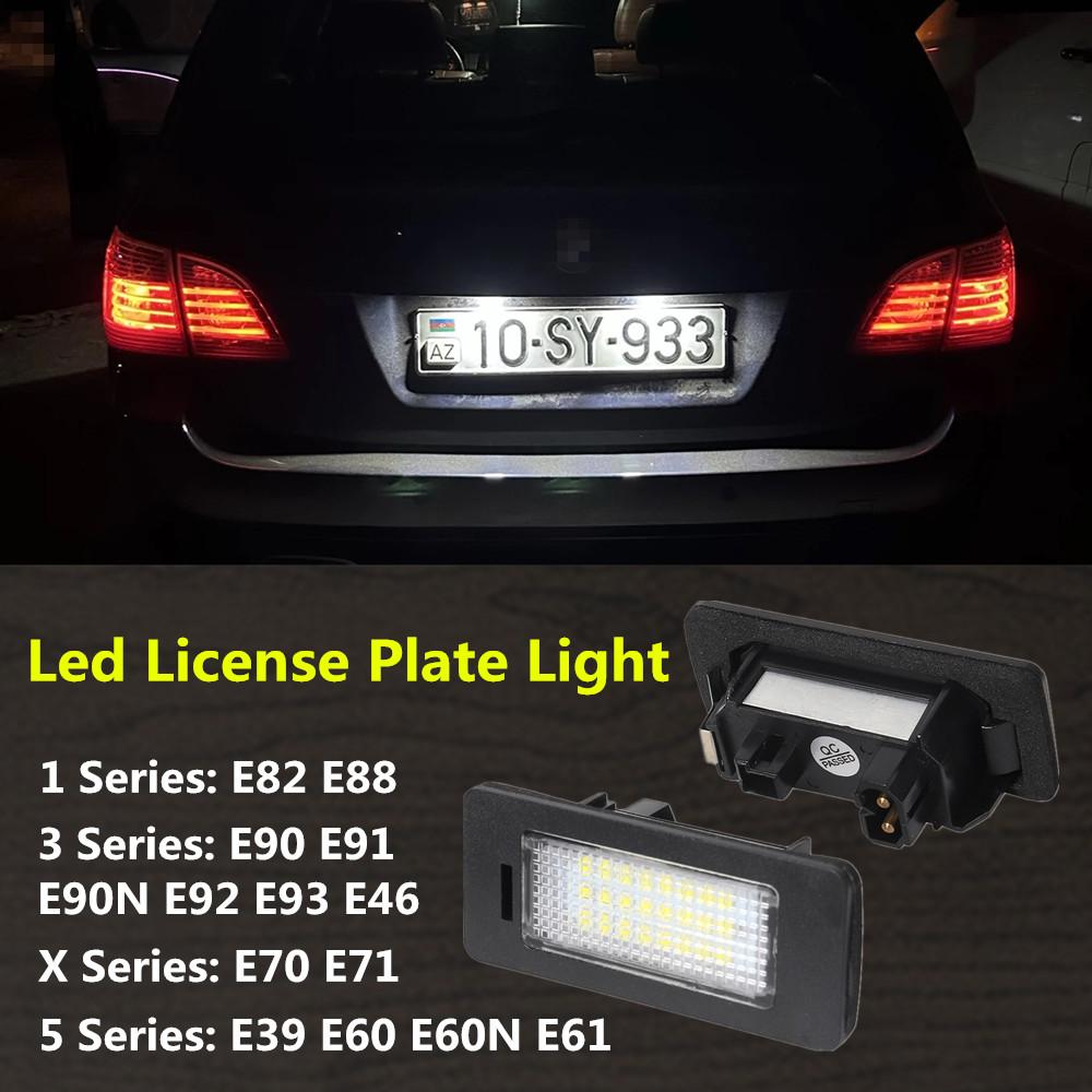 White Error Free LED Car License Plate Light Bulbs Accessories For BMW E39 X3 F25 F10 E60 E61 E82 E88 E90 E91 F30 E92 E93 E46 M3
