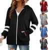 Hoodies femininos ativos de manga comprida com zíper e jaquetas de moletom com capuz de bolso