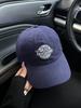 Vintage American trendy baseball cap  new autumn and winter female face small embroidery letter cap black gray