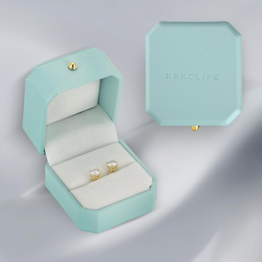 Men's Moissanite and Diamond Stud Earrings - Single Stone Earrings, 3-prong/4-prong/6-prong Setting, Sterling Silver, Hypoallergenic, 0.3ct/0.5ct/0.8c