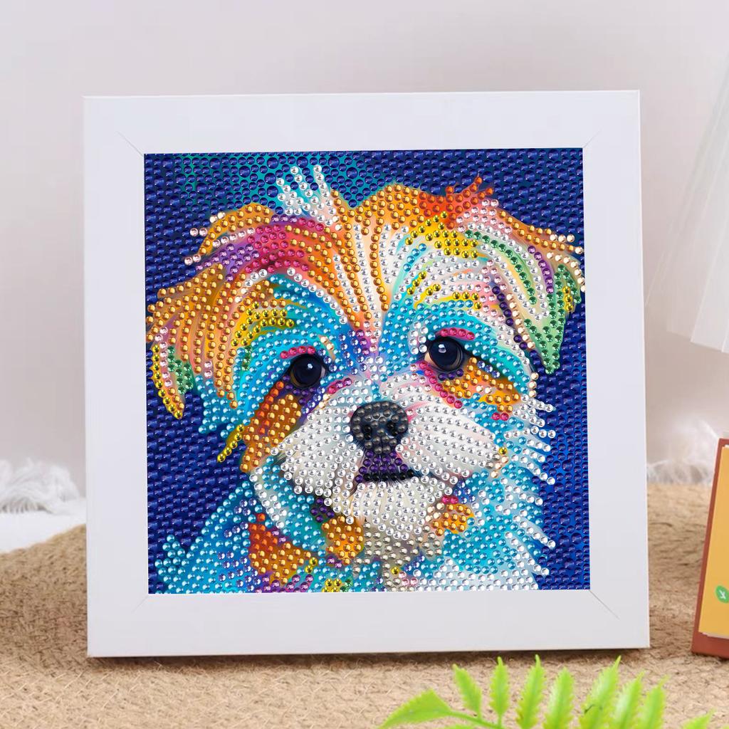 New Diy Diamond Painting Solid Wood Photo Frame Boxed Diamond Sticker Owl Cartoon Hand-Pasted Diamond Painting
