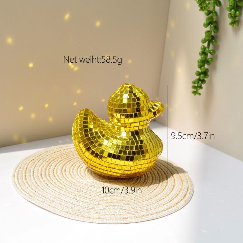 1PC Disco Ornament Yellow Duck Disco Ball Mirror Glass Decoration Desk Decoration Home Accessories
