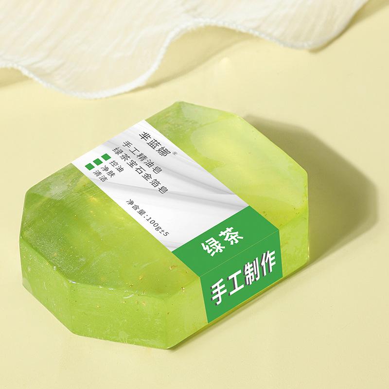 Pure Natural Gemstone Soap with Gold Leaf - Refreshing and Brightening