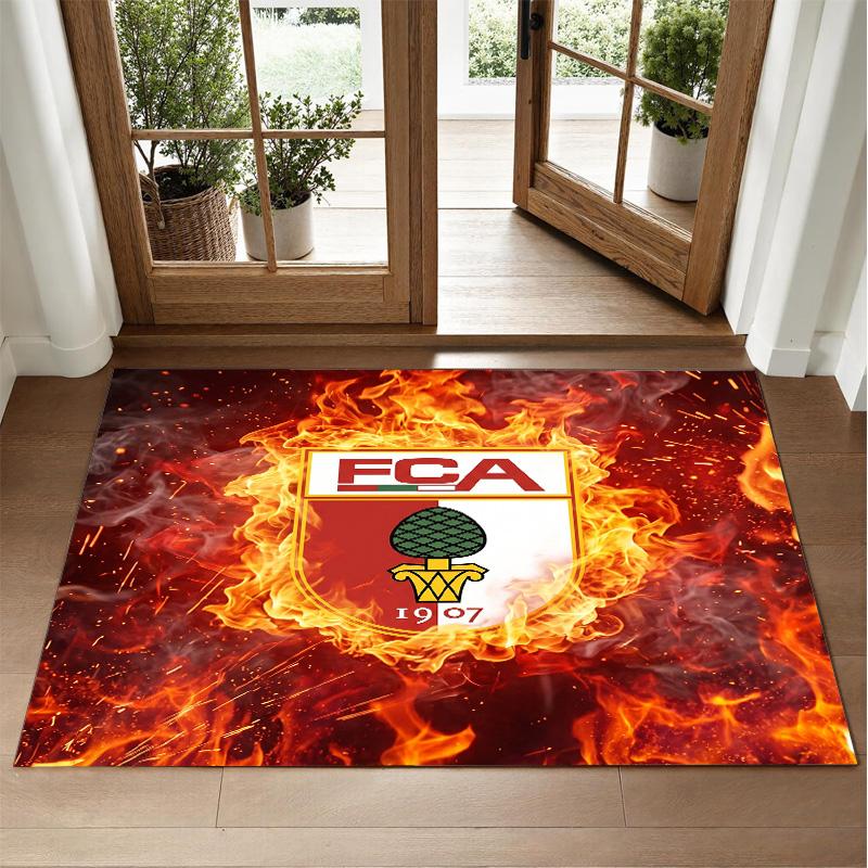 FC Augsburg FC Design Tappeto in Velluto di Cristallo Morbido Tappetino Decorativo per Ingresso Camera da Letto