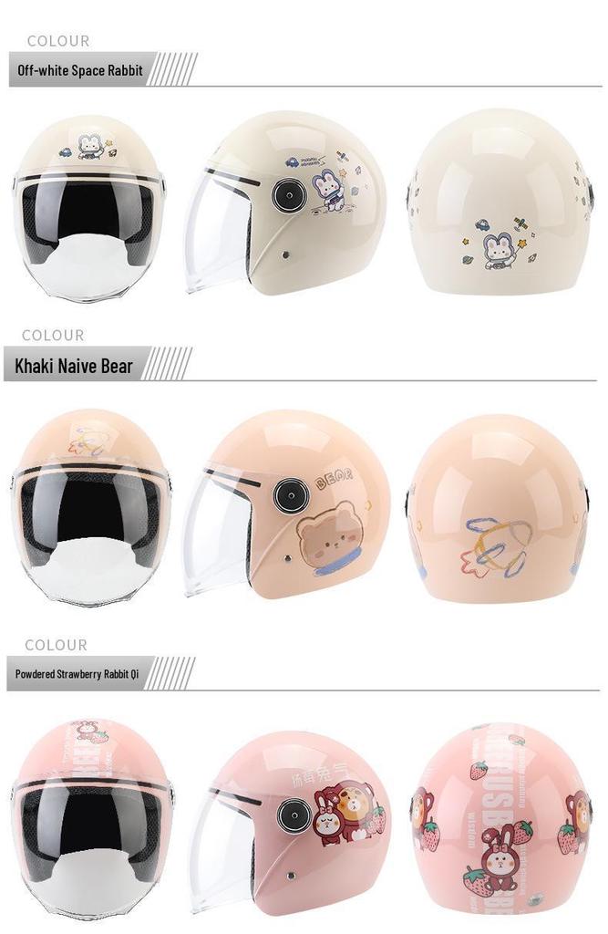 Universal 3C Certified Motorcycle Helmet for All Seasons - Cute, Safe, Sun-Protected, Unisex Half Helmet for Summer and Fall/Winter