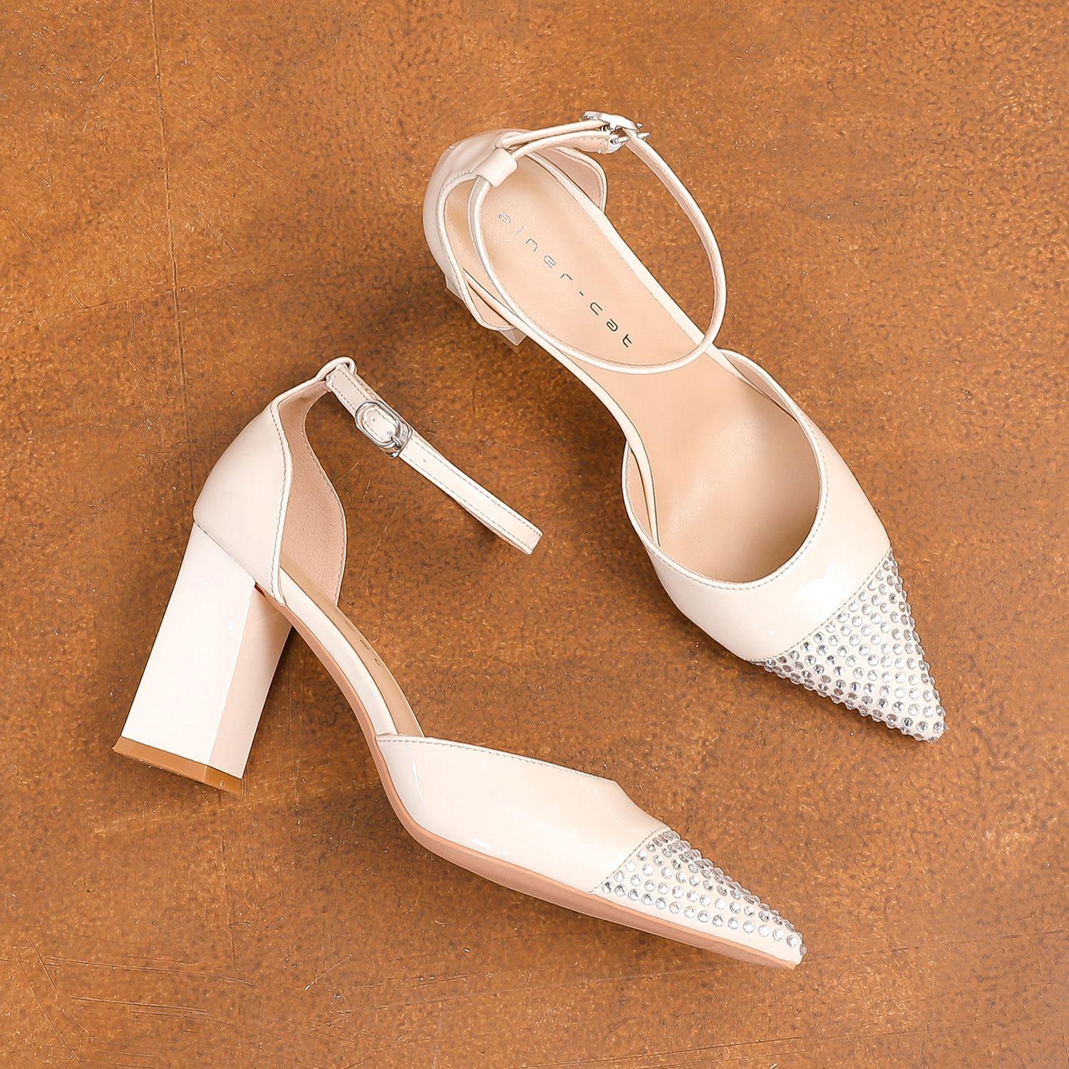 

89810 [овчина] женские туфли на высоком толстом каблуке 2025 новая остроносая модель с полым стразом, одинарная туфля 39