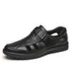 Fashion Breathable Cool Outdoors Non-slip Mature Men Genuine Leather Sandals Soft Sole Shoes Comfort Lightweight Large Size Roman Shoes