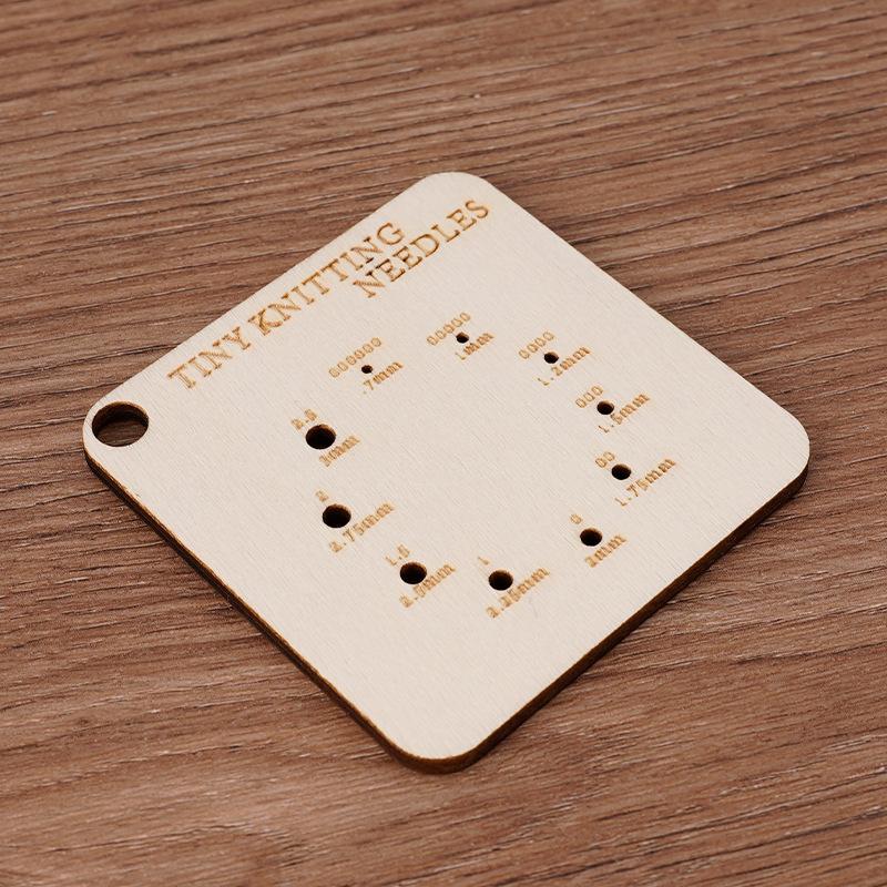 Pengukur Jarum Rajut Kayu Pengukur Jarum Jahit Persegi Alat Rajut dan Jahit