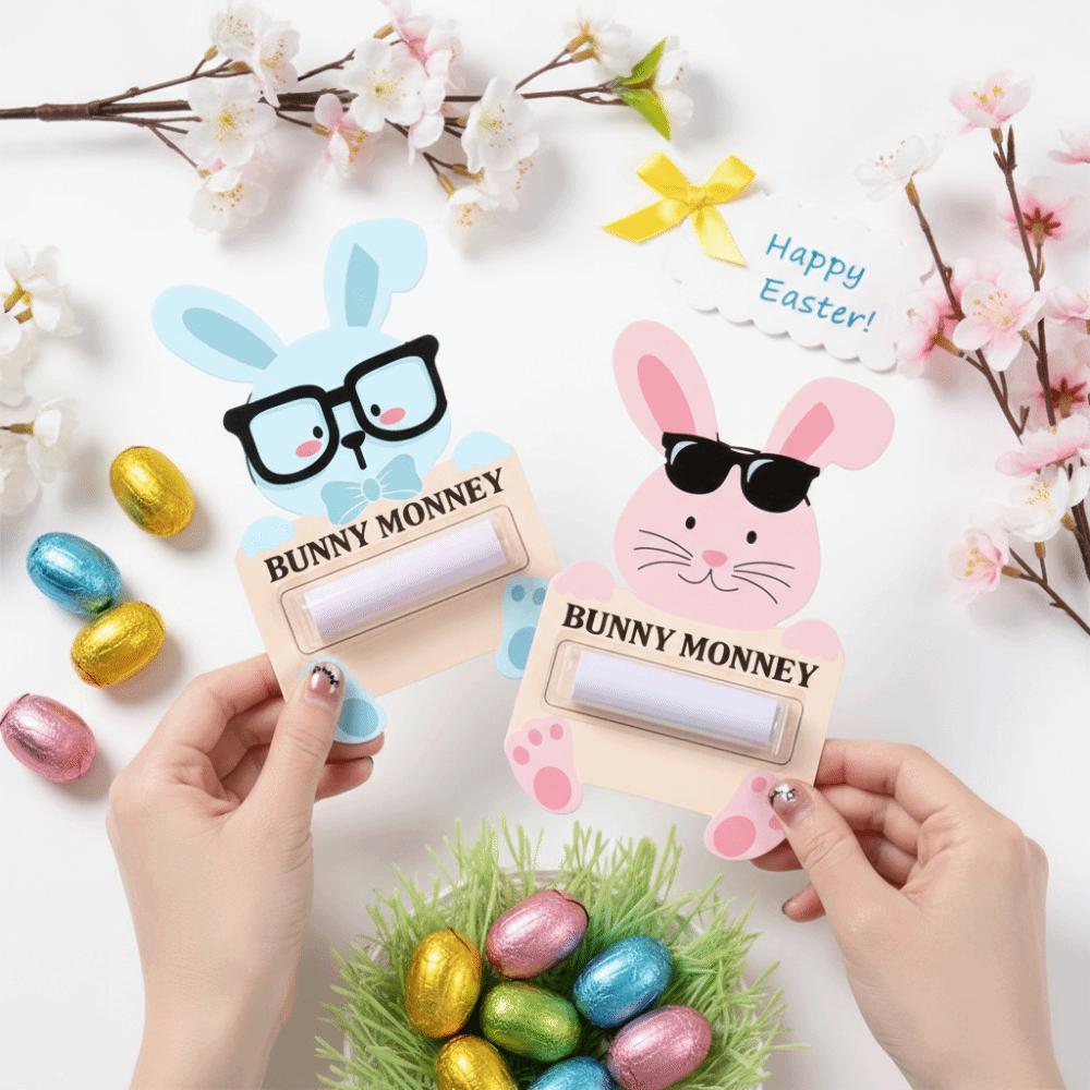 6PCS/SET Portable Easter Cash Holder Funny Money Wallet Bunny Banknote Card  Home Decorations
