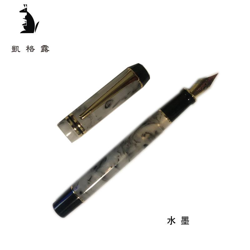 Kaigelu 316 Pluma Fuente Acrílica Punta F Azul Marrón Blanco Mármol Ámbar Patrón Pluma Tinta Escritura Regalo Para Estudiantes Oficina Negocios