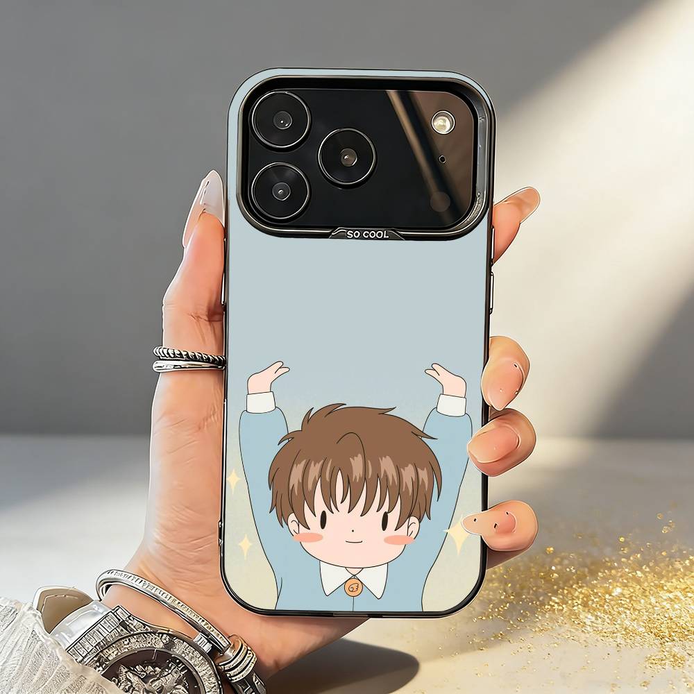 Card C-Captor Anime S-Sakura Phone Case For iPhone17,16,15,14,13,12,11,Pro,MAX Gray Matte Silicone Black Cover