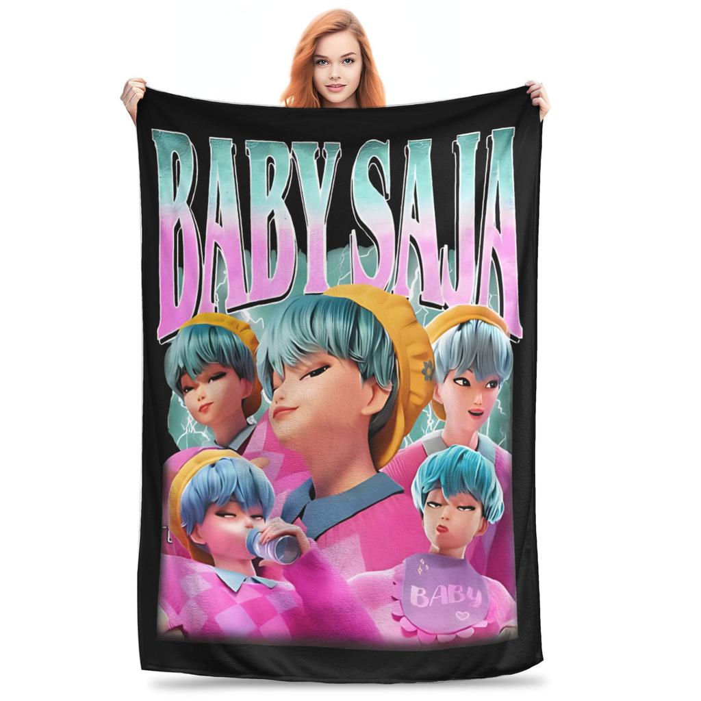 KPop Dämonenjäger Huntrix Decken Flanell Herbst/Winter Tragbare Weiche Überwürfe für Bettwäsche Couch Tagesdecken