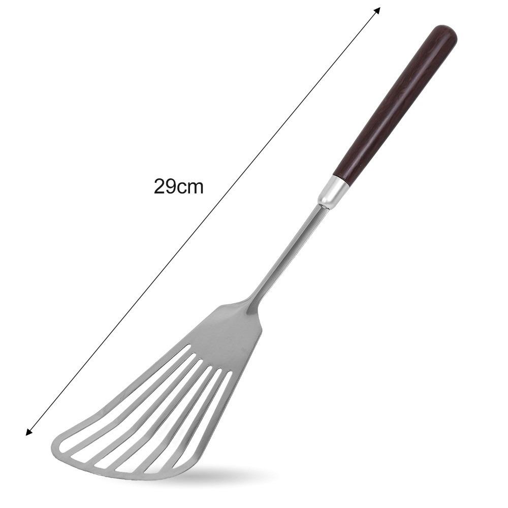 

Довга дерев яна ручка Кулінарна ложка Нержавіюча сталь Кухонні кулінарні гаджети Міцні лопатки для каструль wood handle frying shovel