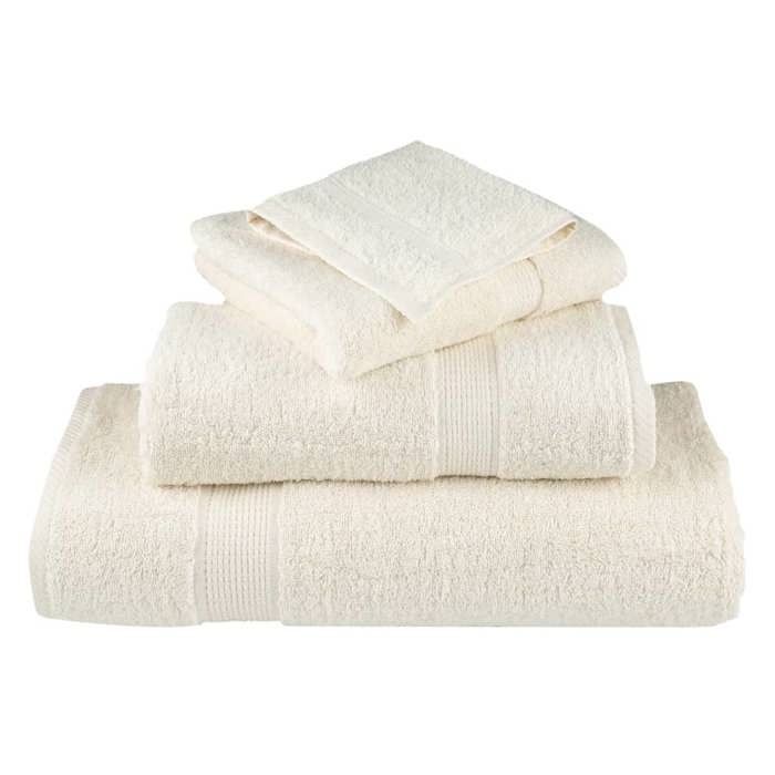 VidaXL Premium Quality Towels 2 Pcs, Shower Towels, Bath Sheets, Guest Towels for Toilet, Cream 137485