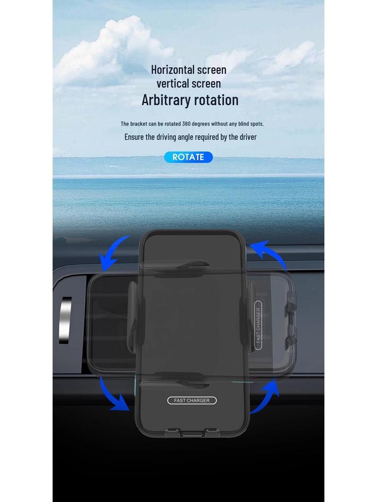 In-Stock 15W Wireless Car Charger & Phone Holder with Touch Sensing